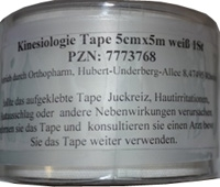 KINESIOLOGIE Tape 5 cmx5 m weiß